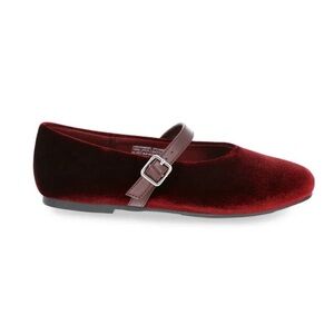 Weekend Academy Girls Velvet Mary Jane Ballet Flats + Socks, Sz 13, NWB